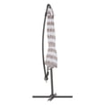 thumbnail image 4 of CorLiving 10ft Cantilever Steel Frame Striped Outdoor Patio Umbrella, Taupe/White, 4 of 11
