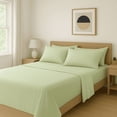 thumbnail image 2 of Comfy Bamboo World Series Ensemble de Draps en Microfibre 4 Pcs, Drap pour Lit Simple, Sauge, 2 of 6