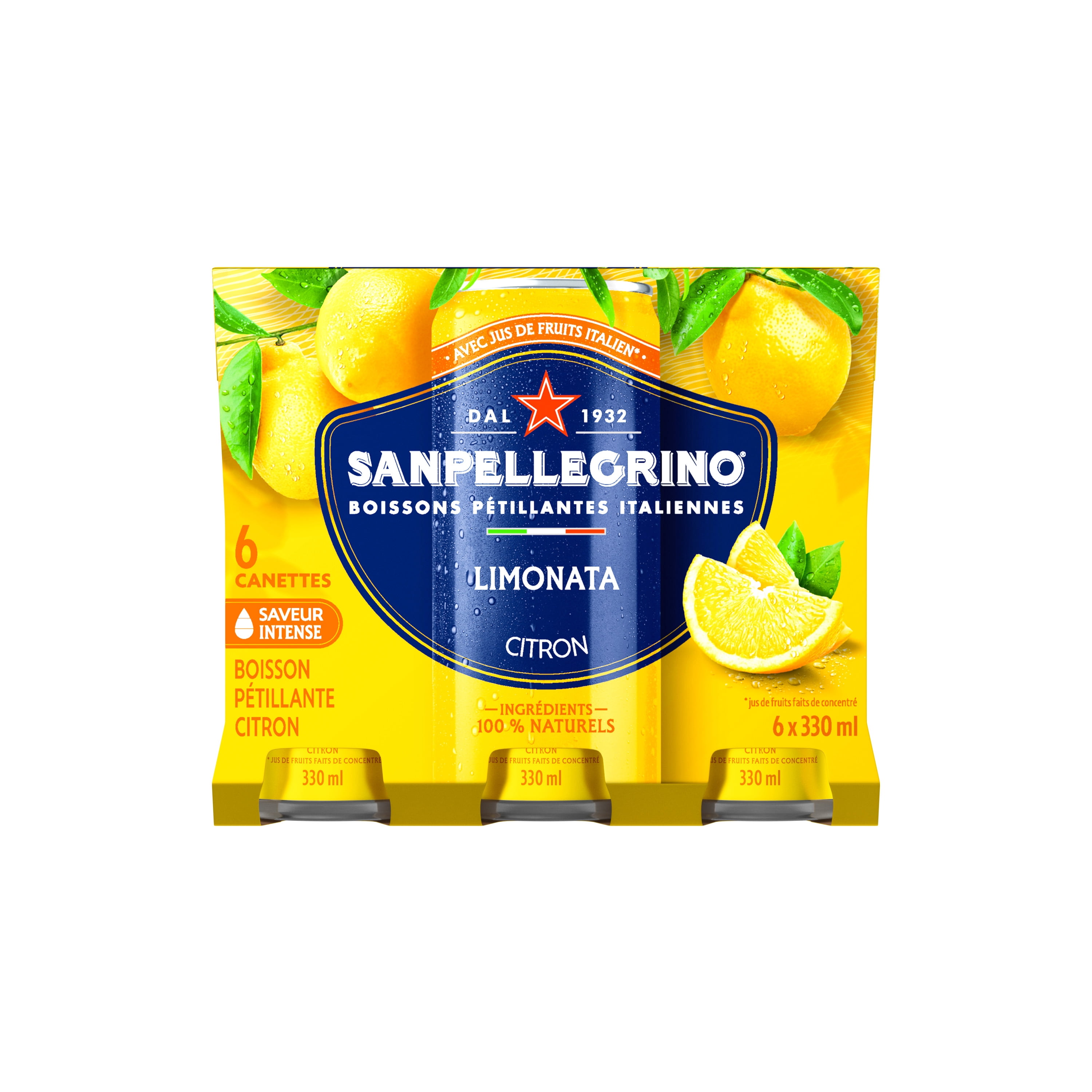 SAN PELLEGRINO Boisson pétillante aux fruits italienne Limonata, faite avec des fruits italiens