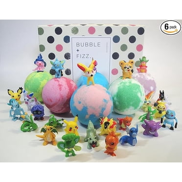Kids Bath Bombs Gift Set with Surprise Toys, 6x4.2 oz Fun Assorted Colored XL Bath Bombs, Kid Safe, Gender Neutral with Organic Essential Oils (Box)