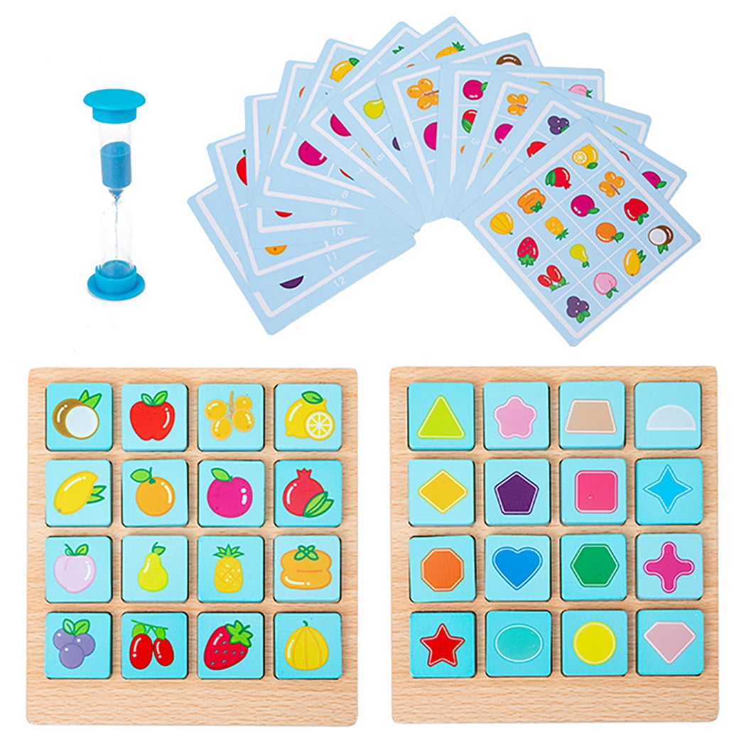 Memory Matching Card Game Educational Fun Animal Fruit Memory Game Preschool Toy