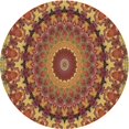 thumbnail image 1 of Ahgly Company Tapis Rond Lavable en Machine Intérieur Caramel Brun, 5 Pieds Rond, 1 of 7