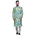 thumbnail image 1 of Atasi Modal Satin Printed Mens Kurta With Churidar Pajama Set Summer Clothing, 1 of 1