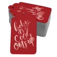 thumbnail image 1 of Inkdotpot 100 Pack Baby It's Cold Outside Baby Shower Favor Paper Tags Craft Real Rose Gold Foil Hang Tag, 1 of 1