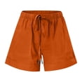 thumbnail image 4 of Pisexur Womens Shorts Solid Color Elastic Waist Shorts Summer Casual Adjustable Drawstring Shorts Quick Dry Gym Yoga Workout Shorts Comfy Loose Linen Shorts Plus Size Shorts with Pockets S-5XL, 4 of 7