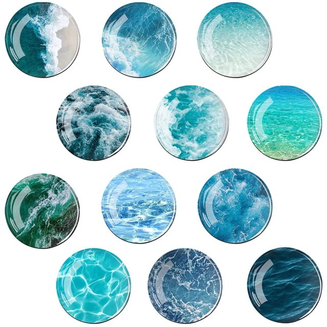 Fridge Magnet, 10 PCS Ocean Crystal Glass Magnetic Fridge Magnet for Kitchen, Office, Whiteboard (1.2 Inch/ 30mm)