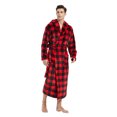 thumbnail image 3 of VULCANODON Mens Robe with Hood, Fleece Bathrobe Plush Robes for Men, 3 of 4