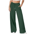thumbnail image 2 of Diufon Wide Leg Sweatpants Women High Waisted Drawstring Baggy Pants Workout Athletic Joggers with Pockets, 2 of 7