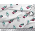 thumbnail image 2 of Soimoi Moss Georgette Fabric Swirl & Floral Block Printed Fabric 1 Yard 42 Inch Wide, 2 of 3