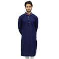 thumbnail image 1 of Atasi Ensemble Kurta Pyjama de Designer Bleu pour Homme Chemise Longue en Coton Porter-Xx-Grand, 1 of 7