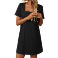 thumbnail image 1 of Liquidation d'Été! WRKEKC Robes d'Été pour Femmes 2025, Robes Soleil Femmes, Robe en Denim à Manches Longues et Col en V Ample et Tendance pour Femmes, 1 of 6