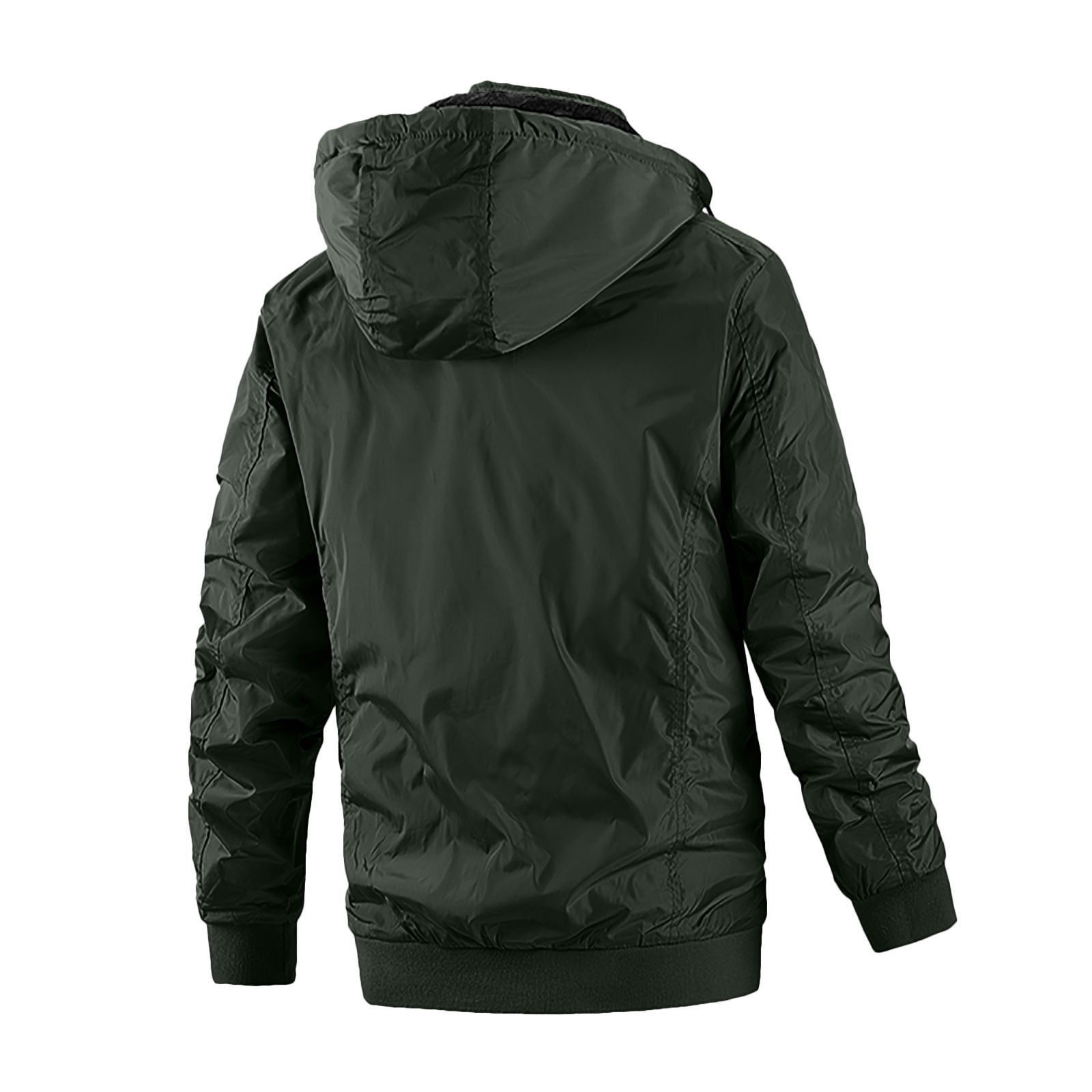 EGNMCR Men's Puffer Jacket Winter Outdoor Warm Hooded Solid Color