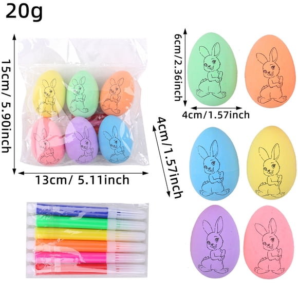 Nilvkv Easter DIY Hand-painted Eggss Set Unique Cartoons Bunny Simulation Eggss Chi1dren's Coloring and Painting Gifts