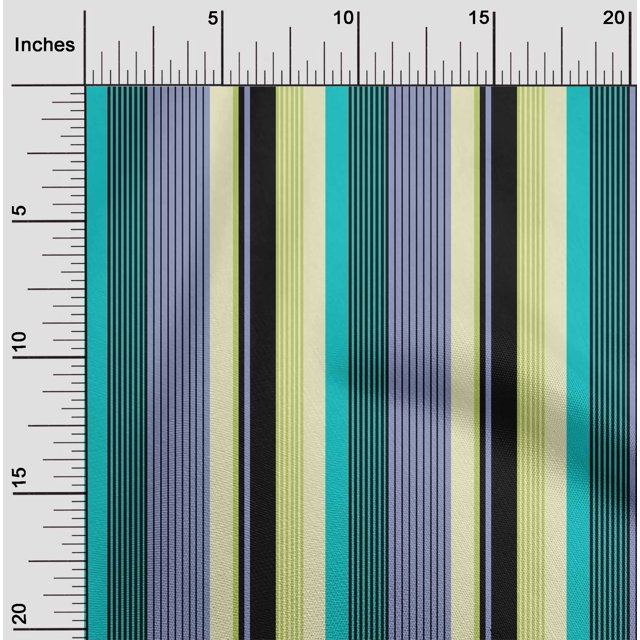 oneOone Cotton Poplin Fabric Multicolor Stripe Print Fabric By The Yard 56 Inch Wide