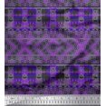 thumbnail image 1 of Soimoi Georgette Viscose Fabric Check & Damask Ethnic Printed Fabric 1 Yard 42 Inch Wide, 1 of 3