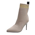 thumbnail image 2 of Women's Pointed Toe Breathable High Heel Sleeve Knit Short Fashion Boots, 2 of 6