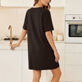 thumbnail image 4 of ShomPort Robe T-Shirt d'Été pour Femme Décontractée à Manches Courtes, Col Rond, Basique, Ample, Mini, avec Poches, 4 of 6