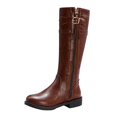 thumbnail image 1 of jovati Women Mid Heel Shoes Zip Fringe Belt Buckle Knee High Retro Cowboy Rider Boots, 1 of 9