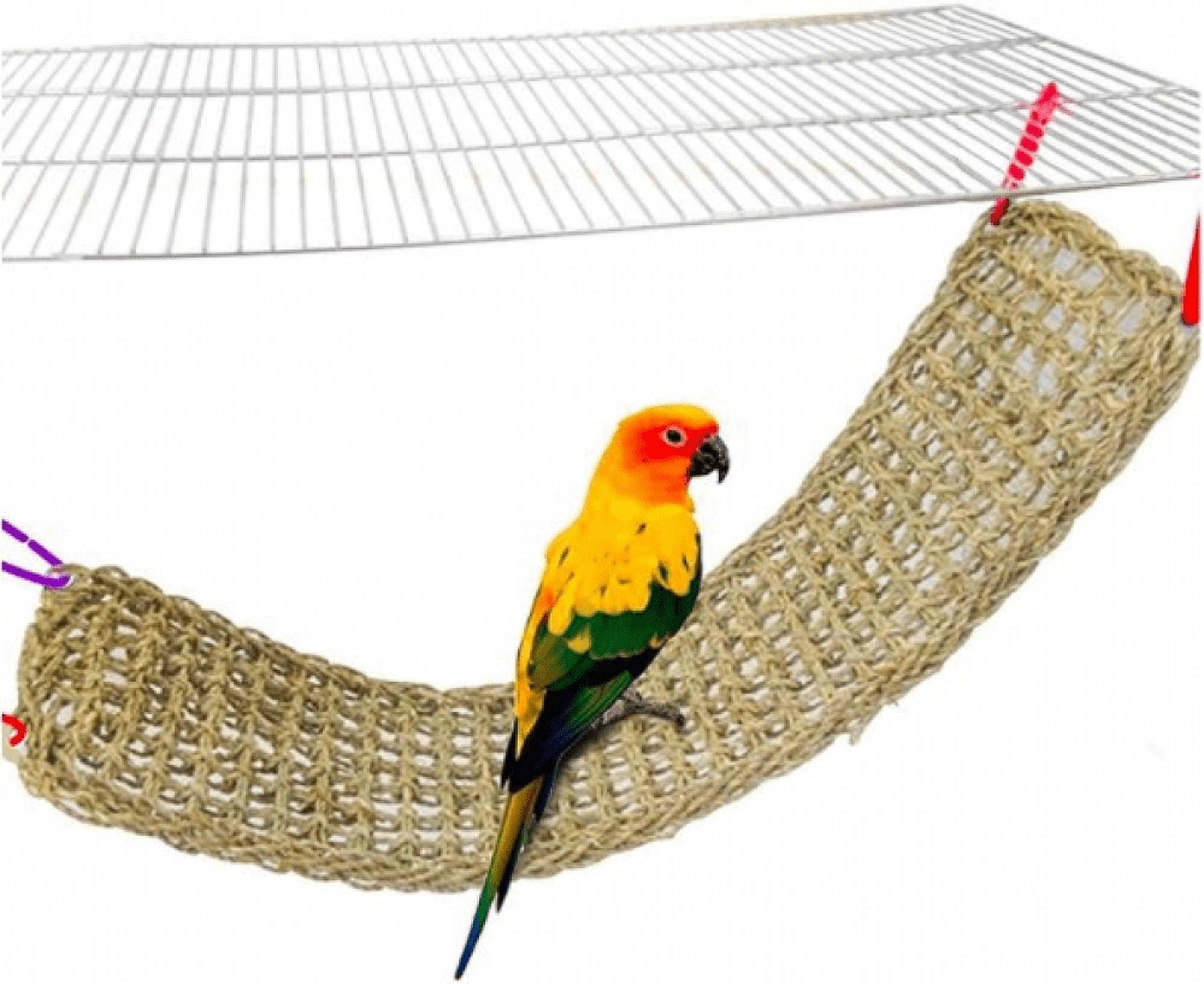 Tapis d'Herbe de Mer pour Oiseaux Perroquet Hamac Tissé Perruche