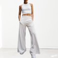 thumbnail image 2 of Ensemble Pantalon 2 Pcs Décontracté Col Rond Poches Tenue de Vacances (Noir S), 2 of 8