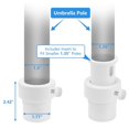 thumbnail image 3 of Stabilisateur de Poteau pour Parasol de Piscine, Manche Fixe pour Parasol d'Extérieur, Adaptateur Anti-Vibration pour Parasol, Connecteur Portable Robuste Anti-Rotation pour Cour, Piscine, Parasol Pare-Soleil d'Extérieur, Blanc, 3 of 6