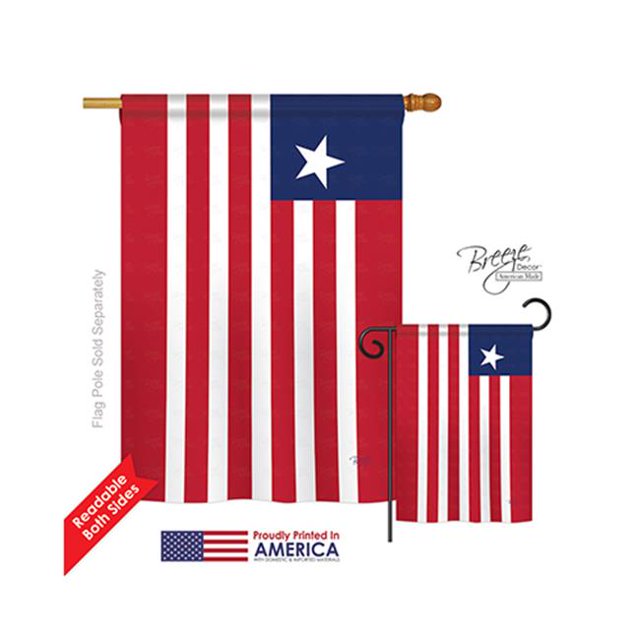 Breeze Decor 08367 Liberia Drapeau de Maison à Impression Verticale Recto-Verso - 28 x 40 Po.