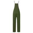 thumbnail image 5 of TrendOFT Jumpsuits For Women Casual Summer Solid Loose Pocket Spaghetti Strap Wide Leg Womens Overalls Rompers Green S, 5 of 5