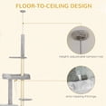 thumbnail image 4 of CoSoTower Cat Tree Floor to Ceiling Cat Tower Height Adjustable( 85-101 Inches), Tall Large Cat Climbing Activity Center with Scratching Posts Cat Condo Cozy Bed, Grey, 4 of 7