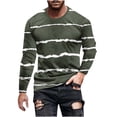 thumbnail image 1 of FAIWAD Long Sleeve Shirts for Men Striped Print Round Neck Tee Tops Comfort Workout Tunics Clothes, 1 of 5