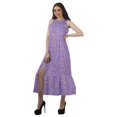 thumbnail image 3 of Moomaya Robe Longue Imprimée pour Femmes, Fente avant, Aguichant, Sans Manches, en Rayonne, Robe de Mariage, 3 of 4