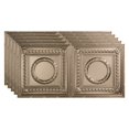 thumbnail image 1 of Fasade Rosette Decorative Vinyl Ceiling Panel 2ft x 4ft 5 Pack Brushed Nickel, 1 of 5