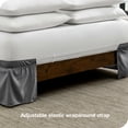 thumbnail image 3 of Bare Home Adjustable Wrap Around Bed Skirt - 15 Inch Drop - Easy Fit - Ruffle Pleats - California King, Gray, 3 of 6