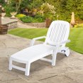 thumbnail image 3 of Patiojoy Patio?Salon?Chaise?Chaise Longue?Fauteuil Inclinable?Dossier Réglable Toutes Saisons pour Extérieur&Intérieur Roues Blanc, 3 of 9