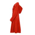 thumbnail image 3 of IROINID Manteau Long Chaud d'Automne pour Femme, Revers en Pointe, Trench Évasé Uni, Manteau à Manches Longues, Rouge, 3 of 4