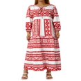 thumbnail image 1 of Robe Maxi Décontractée d'Été pour Femmes, Bohème à Fleurs, Col en V, Manches Courtes Bouffantes, Robe de Plage Longue Évasée, Bleu Ciel, M, 1 of 7
