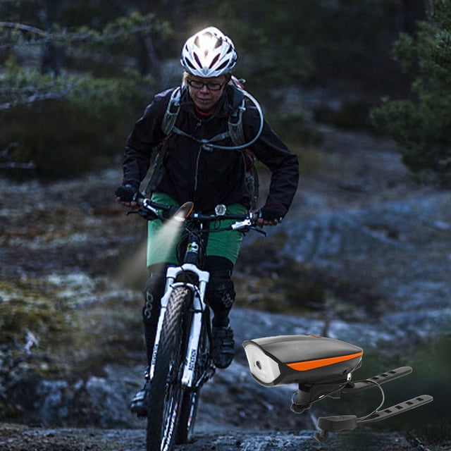 HOARBOEG Bicycle Light LED Bike Light Containing Horn - Tough & IP44 Bike Headlight, & LightingRoad,Mountain Bike Lights,USB Charging Bicycle Components Clearance