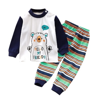 AJIWYH Toddler Pajamas,Little Boys Girls Pajamas Dinosaur Animals Cotton 2 Piece Train Toddler Kids Cartoon Sleepwear Fall Winter Clothes Set Girls Outfits Size 10-12 White,5-6 Years