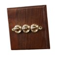 thumbnail image 3 of GROWTH TANK Wooden Lighting Switch Plate Premium Outlet Panel for Hotel Kitchen Room Three Levers, 3 of 9