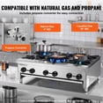 thumbnail image 3 of VEVOR Commercial Gas Range Stove 6 Burners Countertop Cooking Hot Plate Kitchen, 3 of 9