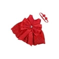 thumbnail image 2 of 2 Pcs Robe pour Nouveau-Née Fille en Dentelle, Robe Tutu de Princesse, Robe de Fête d'Anniversaire et de Vacances + Bandeau, Ensembles 0-24 m, 2 of 5