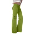 thumbnail image 1 of GreatBaby Girls Solid Color Cargo Jogger Pants Multi-Pocket Trousers with Drawstring Kids Casual Fall Spring Everyday Bottoms, 1 of 6