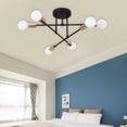 thumbnail image 4 of Ceiling Semi Flush Mount Ceiling Light 6-Light Pendant Lighting Ceiling Light Black Gold 1, 4 of 8