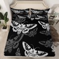 thumbnail image 2 of Erosebridal Gothic Moth Bed Sheets Set Full Size, Skull Bed Sheets Full, Mandala Style Decor 4 Pieces, 2 of 7