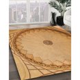 thumbnail image 3 of Ahgly Company Tapis d'Intérieur Lavable à la Machine, Carré, Transitionnel, Orange, Tapis de Zone, 8 Pieds Carré, 3 of 7