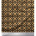 thumbnail image 1 of Soimoi Moss Georgette Fabric Check & Moroccan Ethnic Decor Fabric Printed Yard 42 Inch Wide, 1 of 3