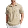 thumbnail image 1 of EOYWHK Big and Tall Linen Shirts for Men Button Up Golf shirts Short Sleeve Collared Business Blouses, 1 of 5