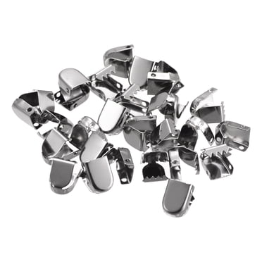 Unique Bargains Pinces d'Extrémité de Lacets en Acier Inoxydable 10x7 mm Sans Nœud, Type Lustré, Gris Foncé, Lot de 30