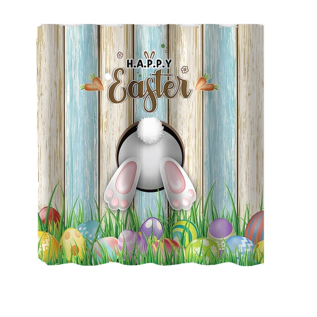 Easter Decorations Savings Pisexur Rustic Easter Shower Curtain Watercolor Rabbit Bunny Floral Bathroom Curtains Spring Holiday Bathroom Decor Washable Durable Fabric On Clearance