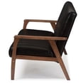 thumbnail image 4 of Allora Faux Leather Sofa in Black and Walnut, 4 of 6