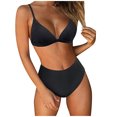 thumbnail image 1 of EGNMCR Bikini Set Fashion Women Solid And Printed Swimwear Bikini Split Swimsuit Set, 1 of 3